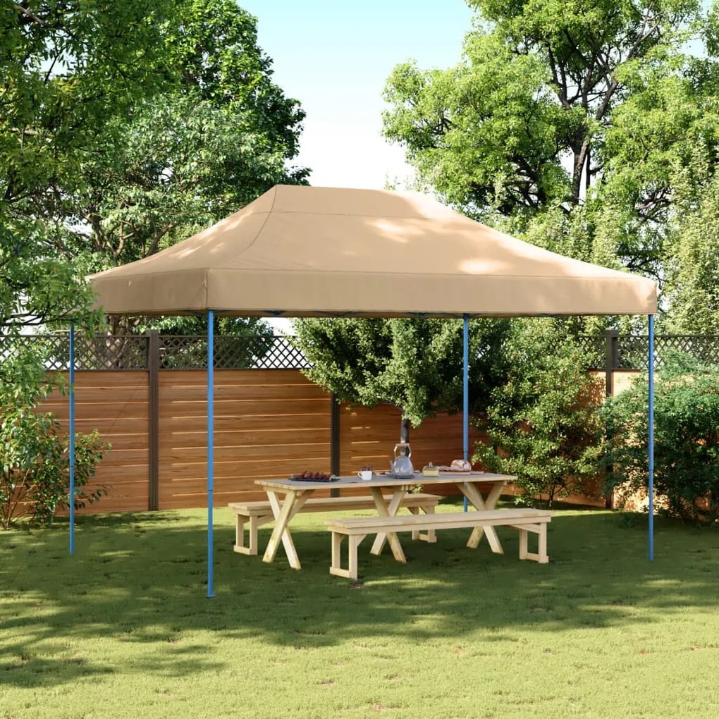 Tenda para festas pop-up dobrável 410x279x315 cm bege