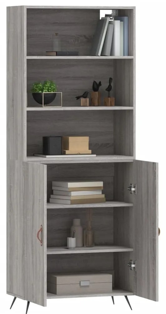 Armário alto 69,5x34x180 cm derivados de madeira sonoma cinza