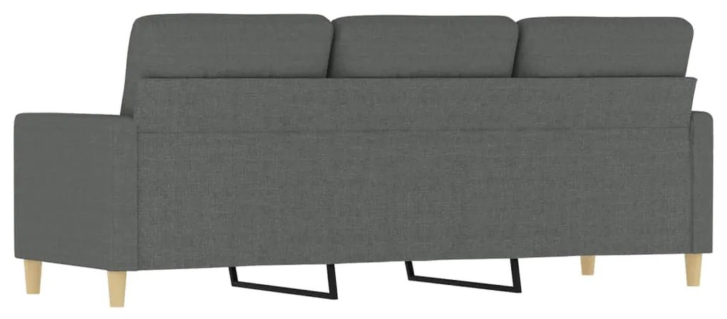 Sofá de 3 lugares 180 cm tecido cinza-escuro