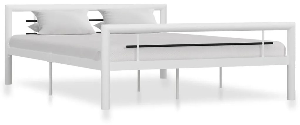 vidaXL Estrutura de cama 120x200 cm metal branco e preto
