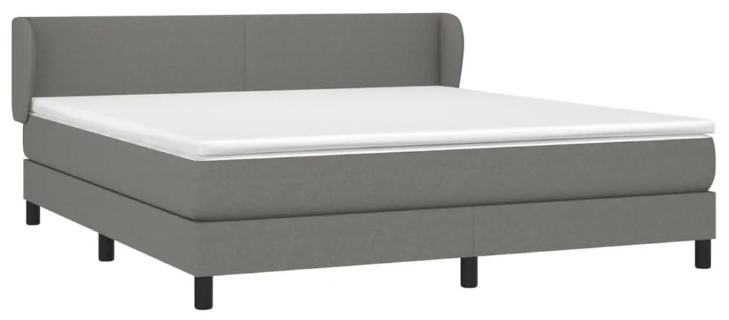 Cama com molas/colchão 180x200 cm tecido cinzento-escuro
