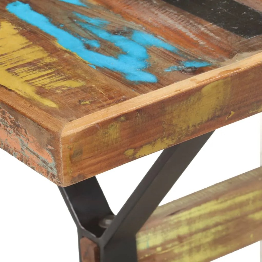 Mesa de jantar 140x70x76 cm madeira recuperada maciça