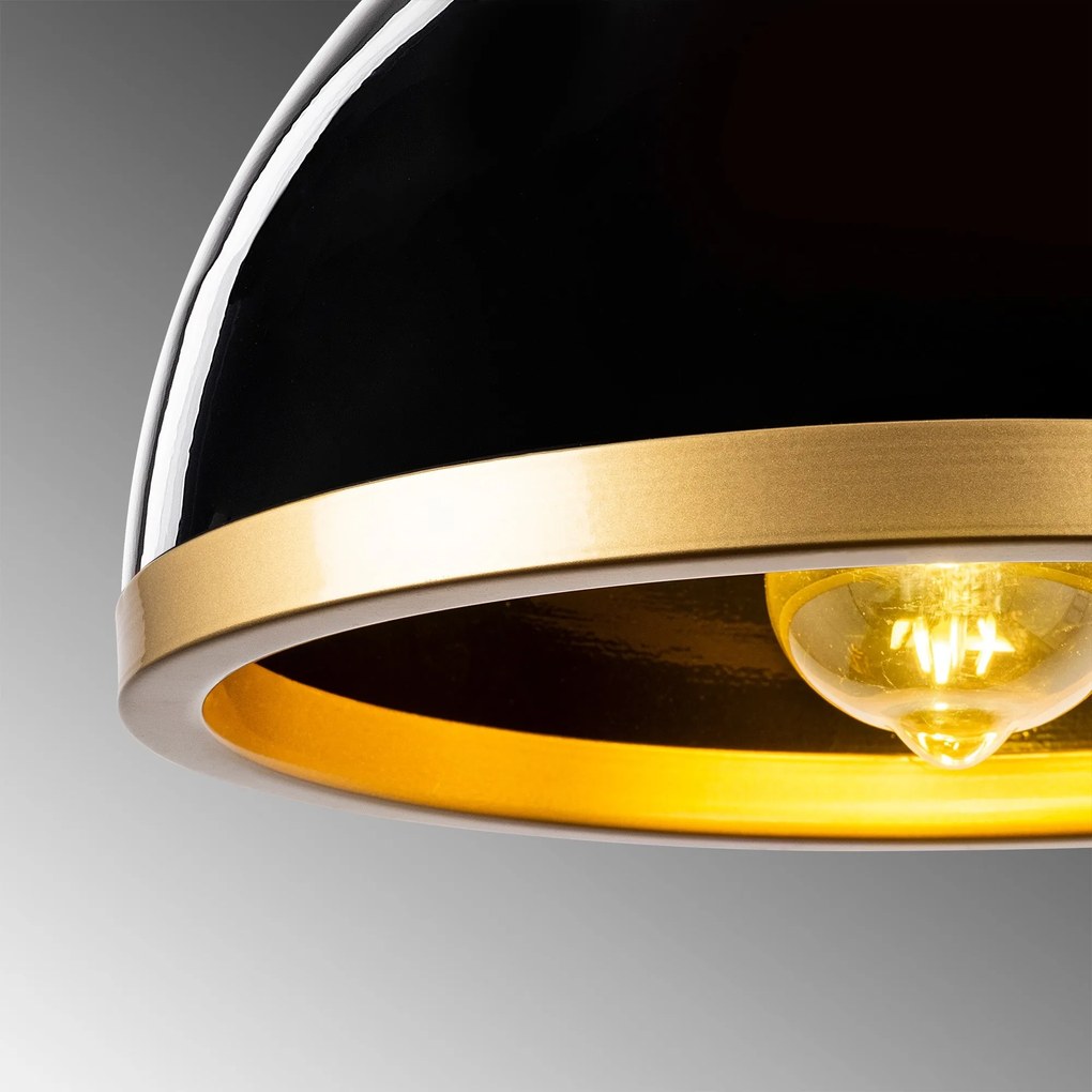 Chandelier Fenerci – Preto e Dourado – 30 x 30 x 21 cm