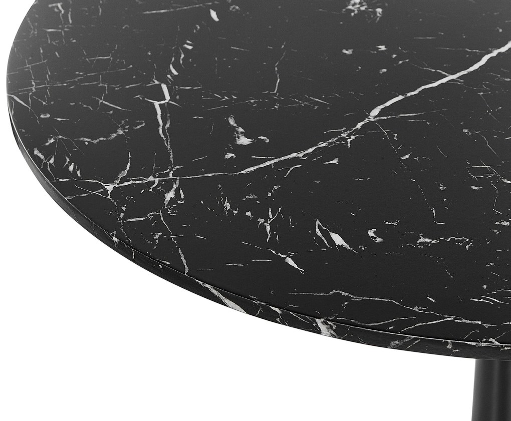 Mesa de jantar redonda efeito mámore preto ⌀ 90 cm BOCA Beliani
