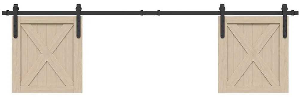 vidaXL Kit p/ porta de armário deslizante 183 cm aço carbono