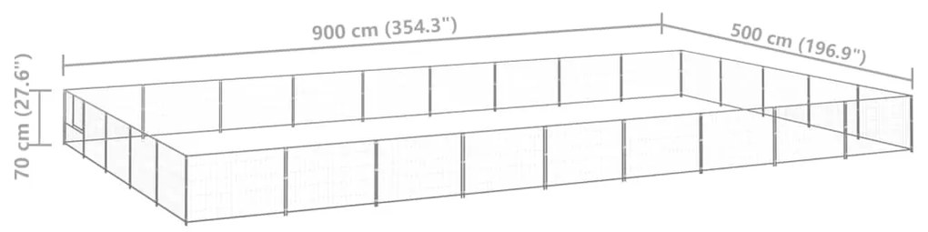 Canil para cães 45 m² aço prateado