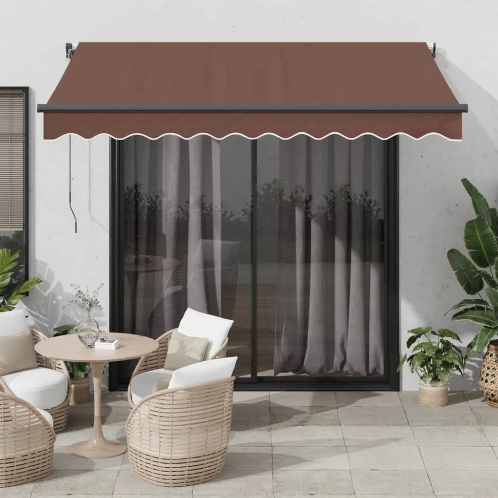 vidaXL Toldo retrátil manual 300x250 cm castanho
