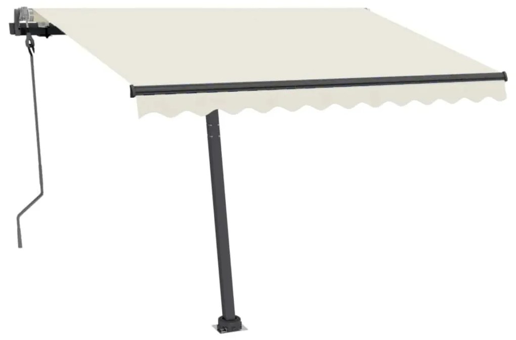 Toldo retrátil manual independente 300x250 cm cor creme