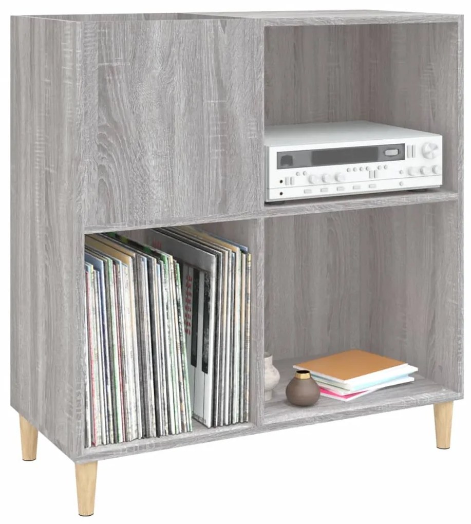 Armário p/ discos 84,5x38x89 cm derivados madeira cinza sonoma