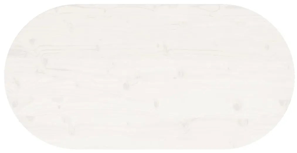Tampo de mesa oval 90x45x2,5 cm madeira de pinho maciça branco