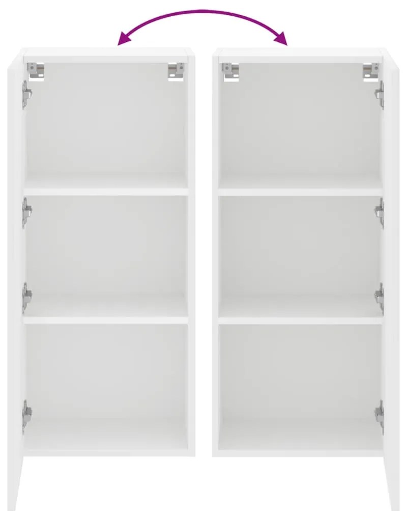 Móvel de parede p/ TV 40,5x30x90 cm derivados de madeira branco