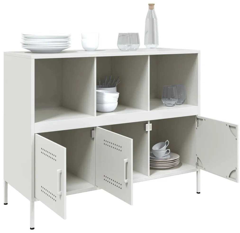 Aparador 100,5x39x79 cm aço branco