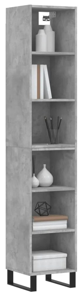 Armário alto 34,5x32,5x180cm derivados de madeira cinza cimento