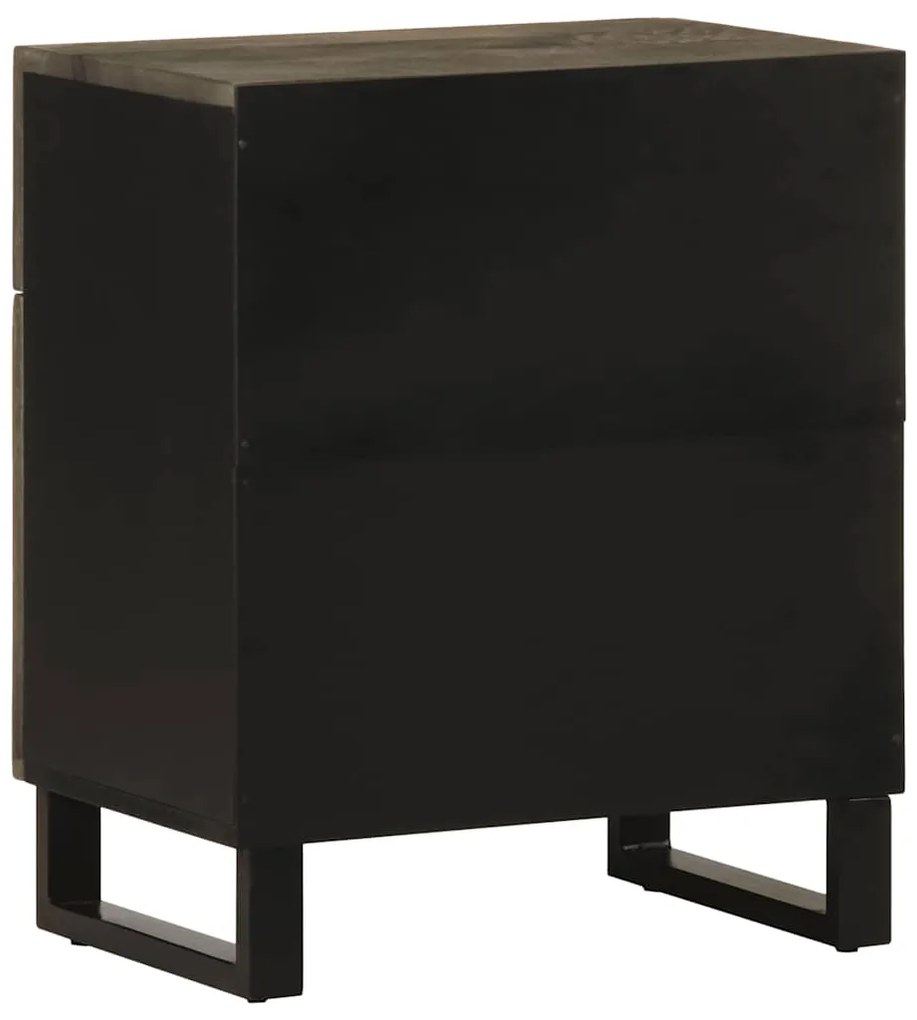 Mesa de cabeceira 50x33x60 cm madeira de mangueira maciça preto