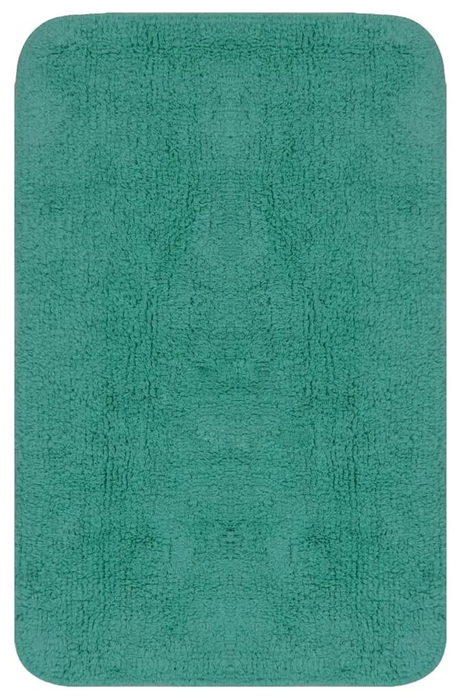Conjunto tapetes de casa de banho 3 pcs tecido turquesa