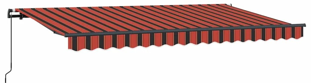 Toldo Retrátil Manual Amarelo e Laranja e Branco