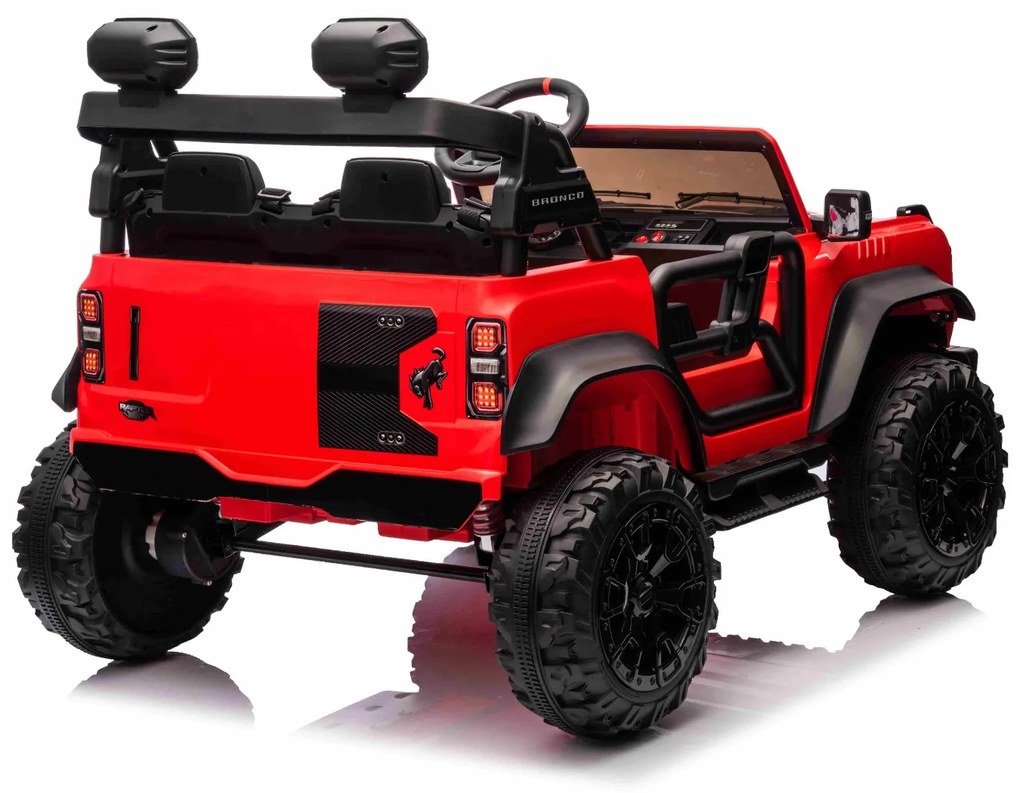 Carro elétrico para crianças 24V 2 lugares Ford Bronco XXL com tração traseira, licenciado Rodas Plástico Vermelho