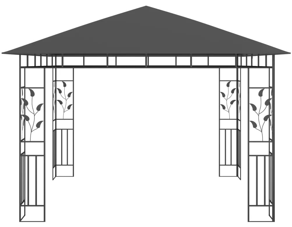 Gazebo com rede mosquiteira 3x3x2,73 m 180 g/m² antracite