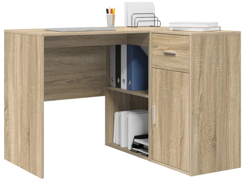 mesa de canto Carvalho Sonoma 102x88x75 cm Madeira Engenheirada
