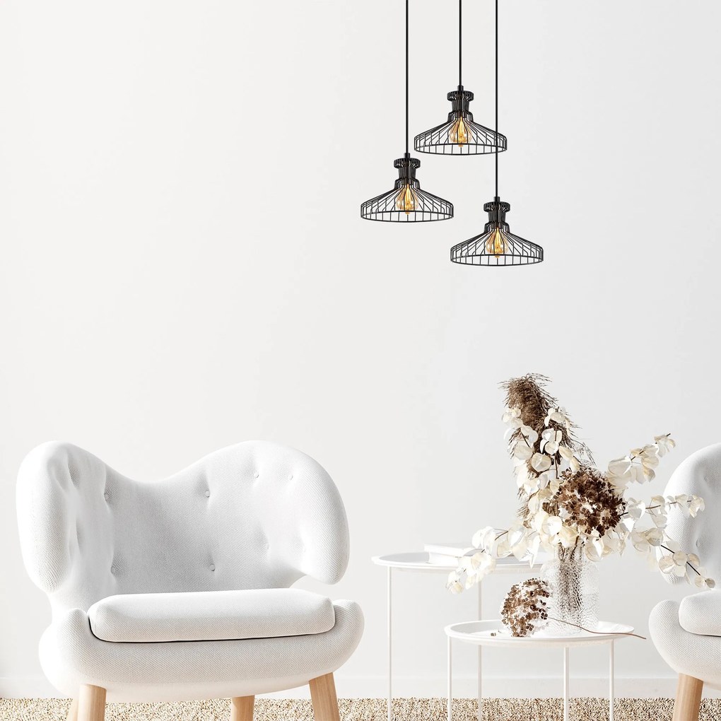 Candeeiro de Teto Events – Preto Antigo – 47 x 47 cm