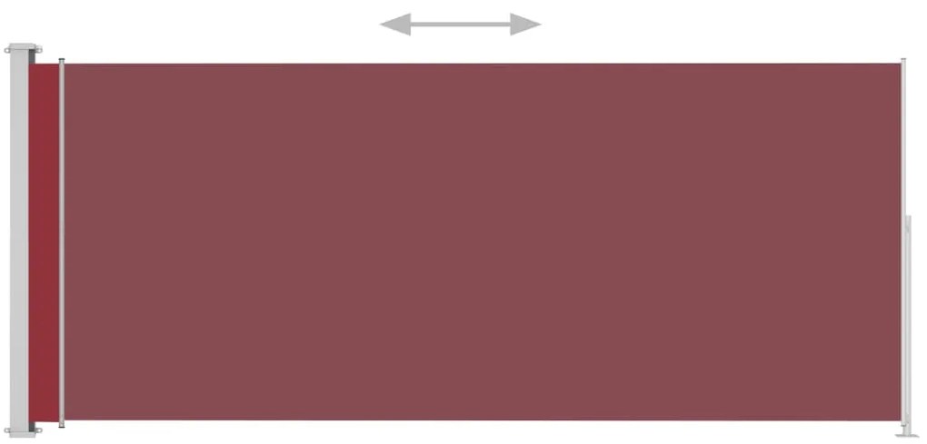 Toldo lateral retrátil para pátio 200x500 cm vermelho