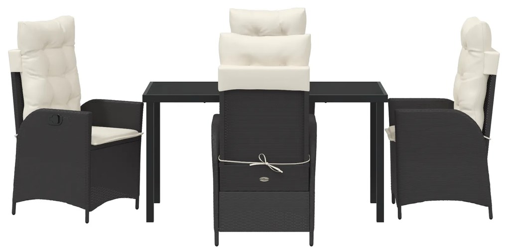 Conjunto de Jantar com 5 Peças para Jardim com Almofadas de Rattan Pol