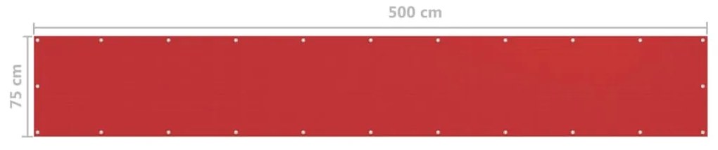 Tela de varanda 75x500 cm PEAD vermelho