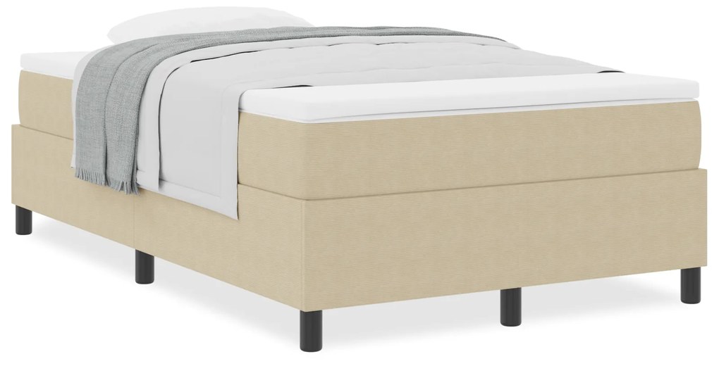 Cama Box Spring com Colchão Verde Claro Cinza 120x200 cm Tecido de Cor