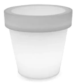 VASO REDONDO MAGNOLIA 30 CM LUZ LED BRANCO FRIO COM CABO HOTEL, CASA, JARDIM, RESTAURANTE, BAR