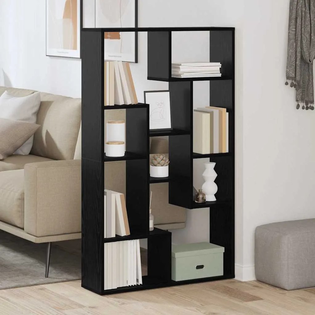 vidaXL Gabinete de Livros Carvalho Preto 70 x 20 x 102.5 cm
