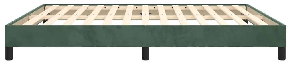 Estrutura de cama sem colchão 160x200 cm veludo verde-escuro