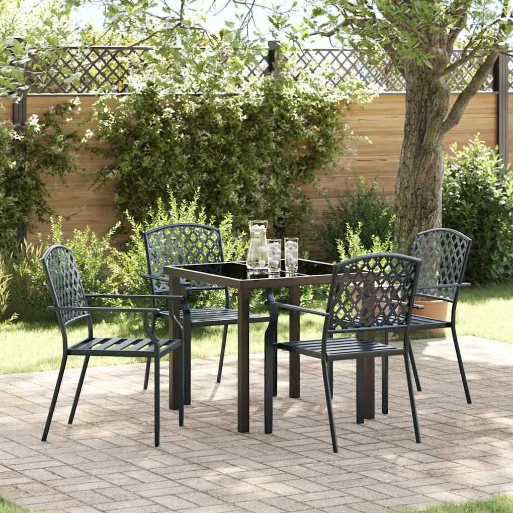 vidaXL Conjunto de Jantar de Jardim de 5 Peças Anthracite em Aço