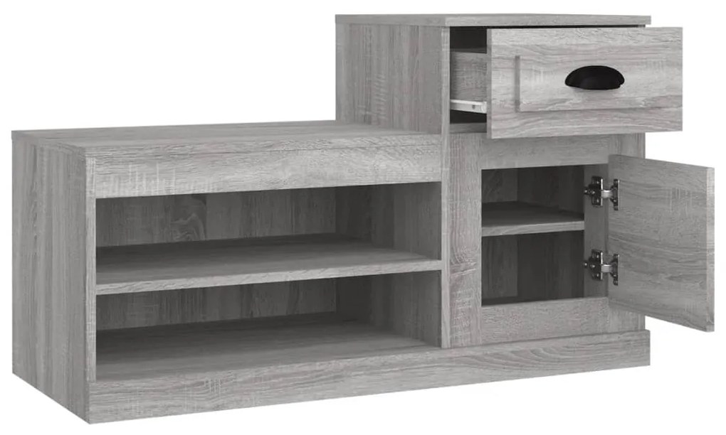 Sapateira 100x42x60 cm derivados de madeira cinzento sonoma