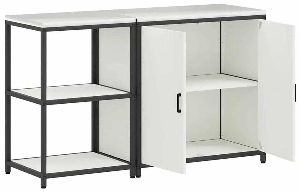 Conjunto de Armazenamento de Cozinha 2 pcs Branco