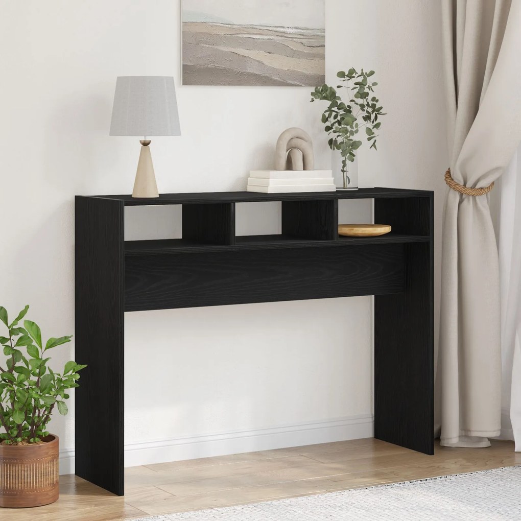 Mesa de Console vidaXL em Carvalho Preto 105x30x80 cm de Madeira de En