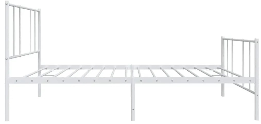 Estrutura de cama com cabeceira e pés 100x200 cm metal branco