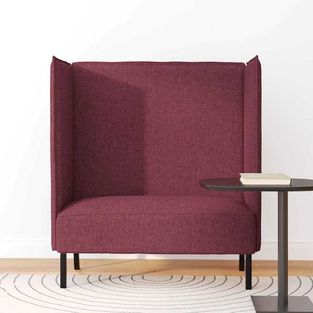 Sofá de Costas Altas Bordô 109x56x121 cm Tecido
