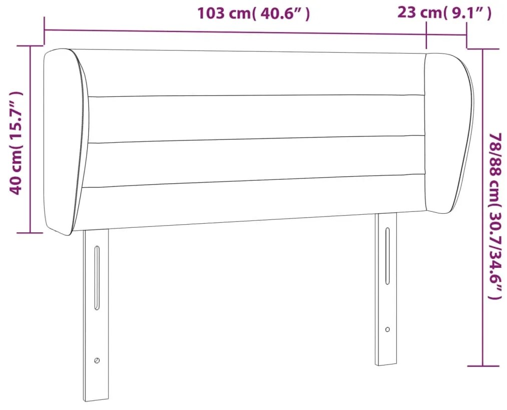 Cabeceira de cama c/ abas tecido 103x23x78/88 cm azul