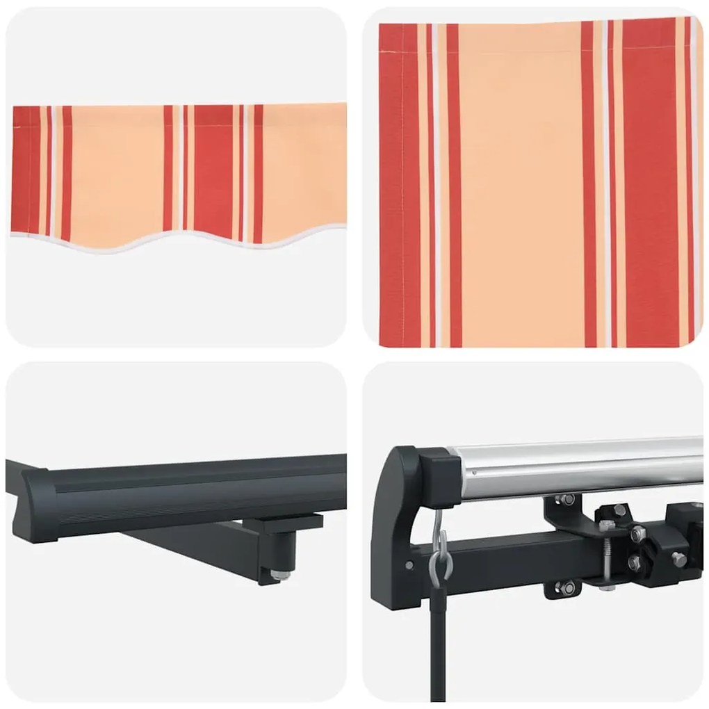Toldo Retrátil Manual amarelo e laranja 350 x 250 cm Poliéster