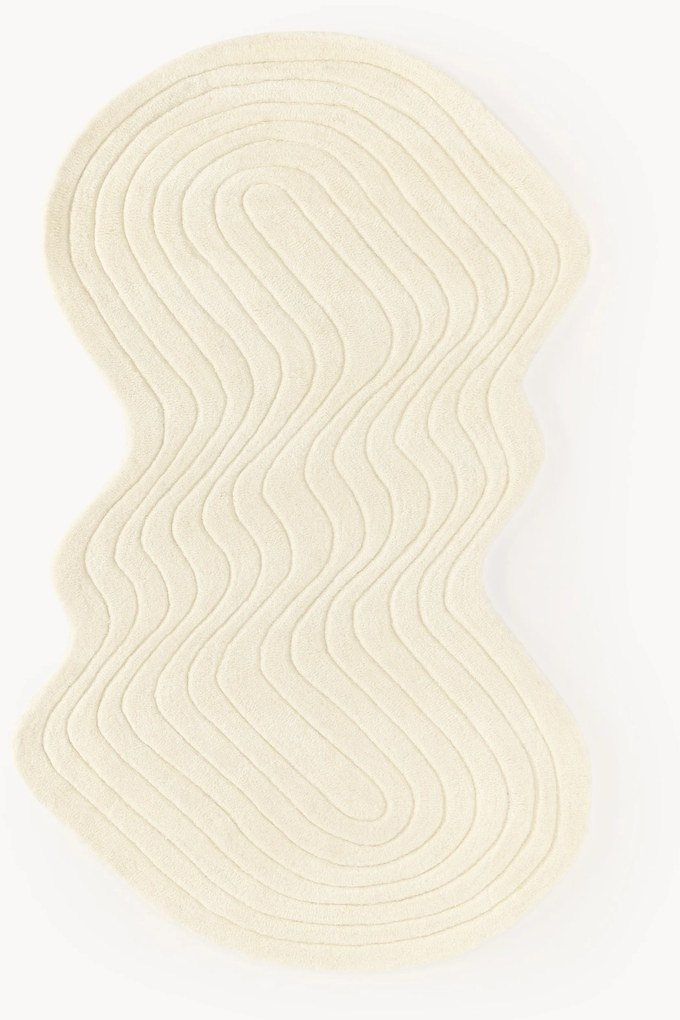 Tapete de lã artesanal com forma orgânica Aliza