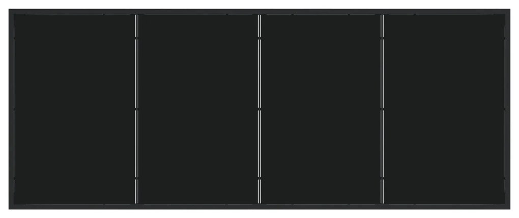 Conjunto de Jantar de 9 Peças Preto Rattan Poliéster