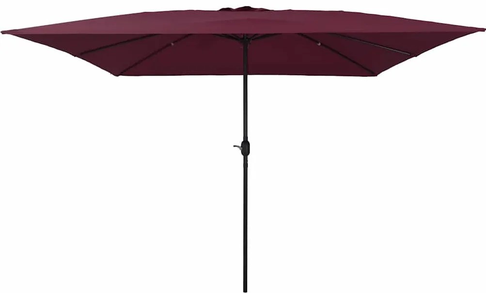 Guarda-sol Quadrado 295x245 cm Vermelho Bordeaux