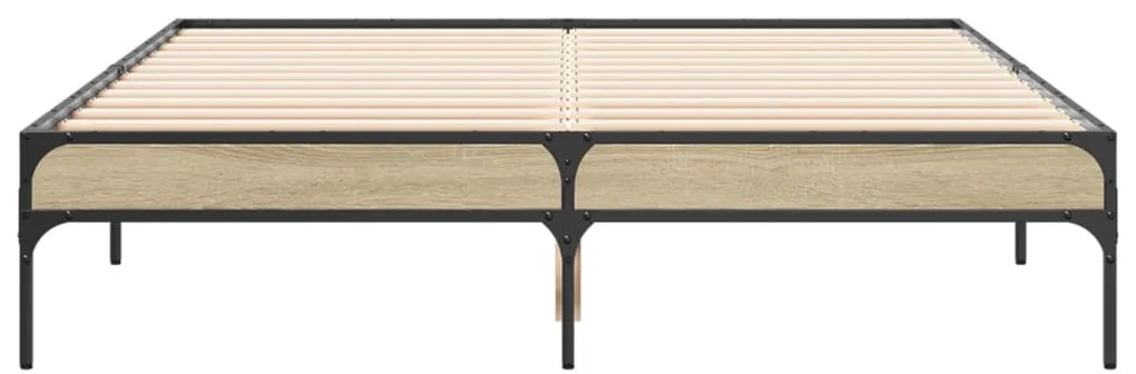 Estrutura de cama 140x190 cm derivados madeira/metal