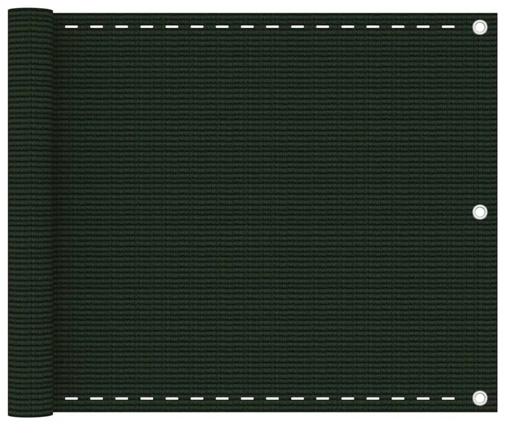 Tela de varanda 75x300 cm PEAD cinzento-escuro