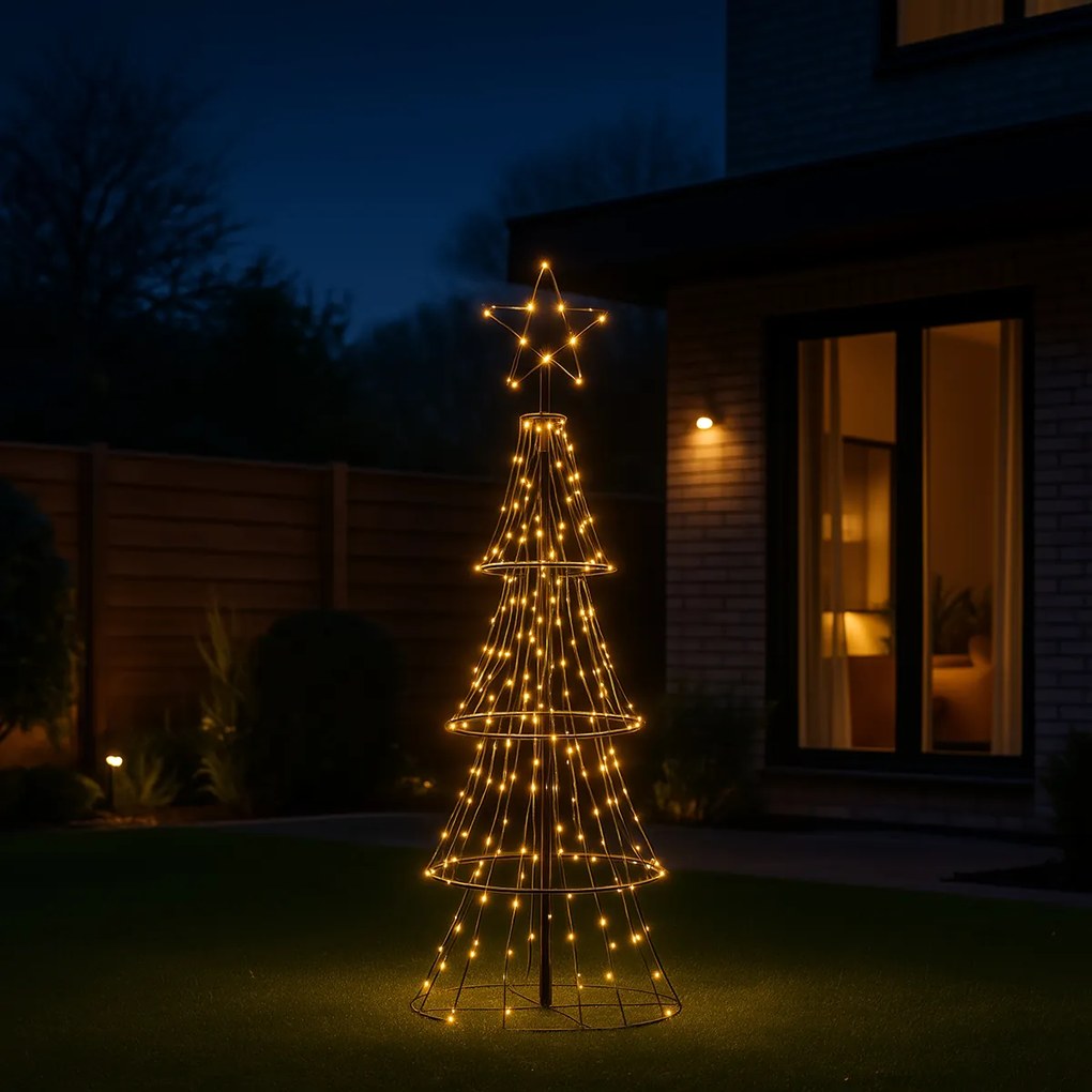 Árvore de Natal preta de chão 150cm incl. LED com temporizador IP44 - Ugoku