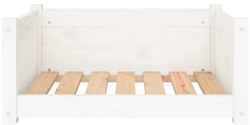 Cama para cães 65,5x50,5x28 cm madeira de pinho maciça branco