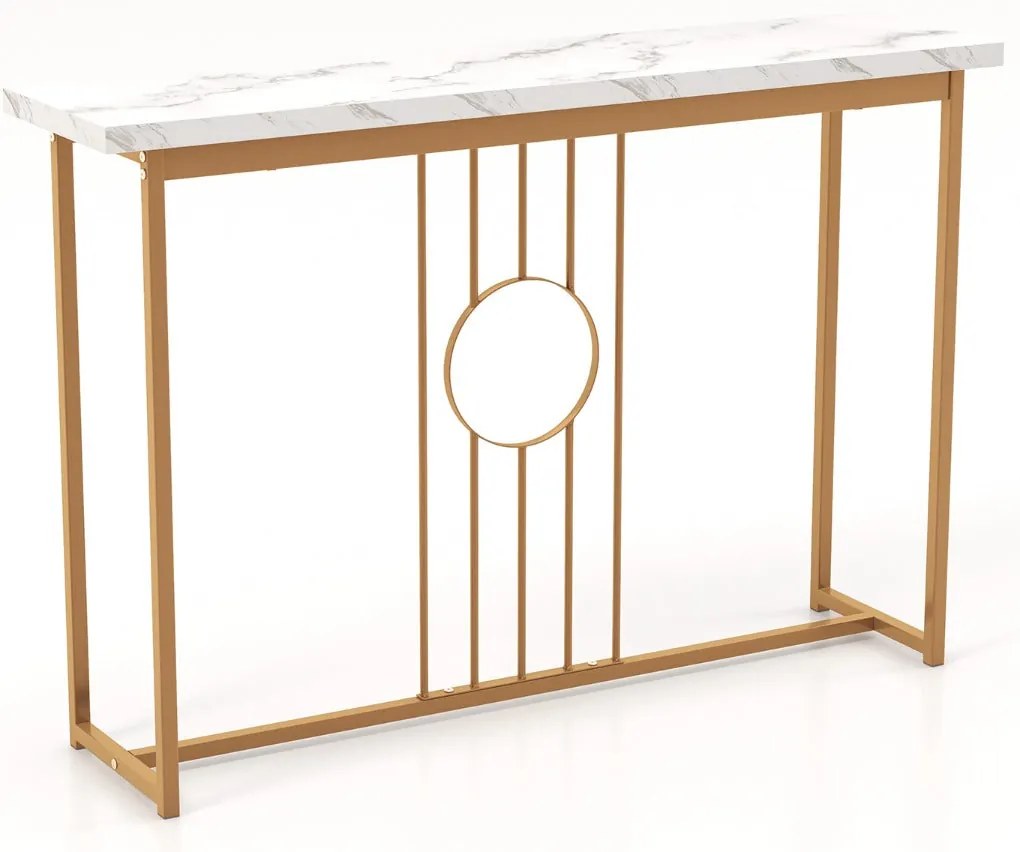 Consola de Entrada "Eleganza" Moderna com Tampo Branco e Estrutura Dou