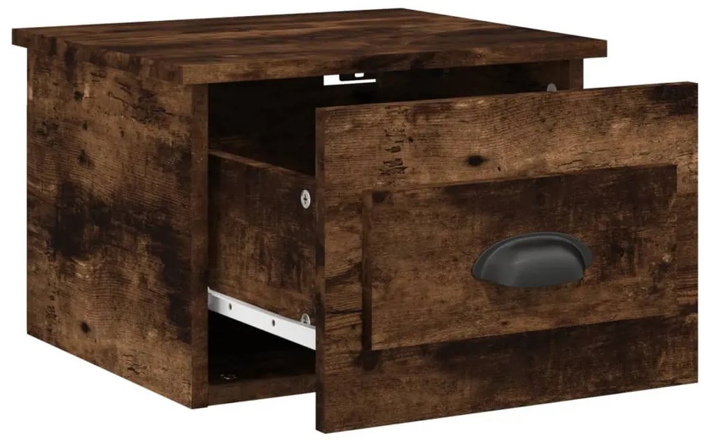 Mesa de cabeceira de parede 41,5x36x28 cm carvalho fumado