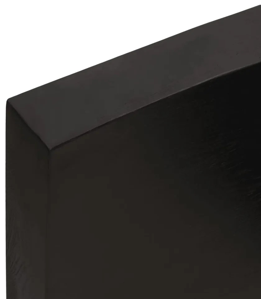 Tampo de mesa 140x60x(2-6) cm carvalho tratado castanho-escuro