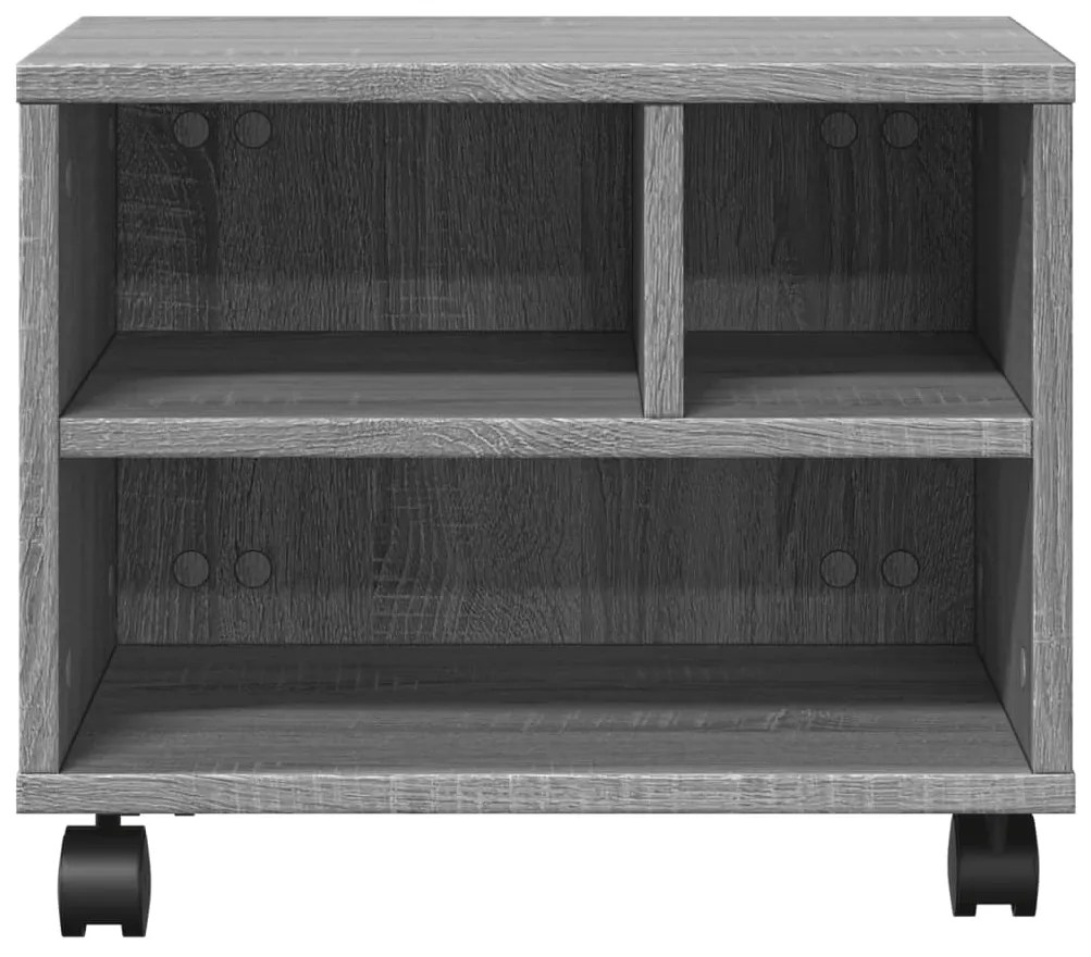 Suporte para impressora com rodas 41x32x34,5 cm cinzento sonoma